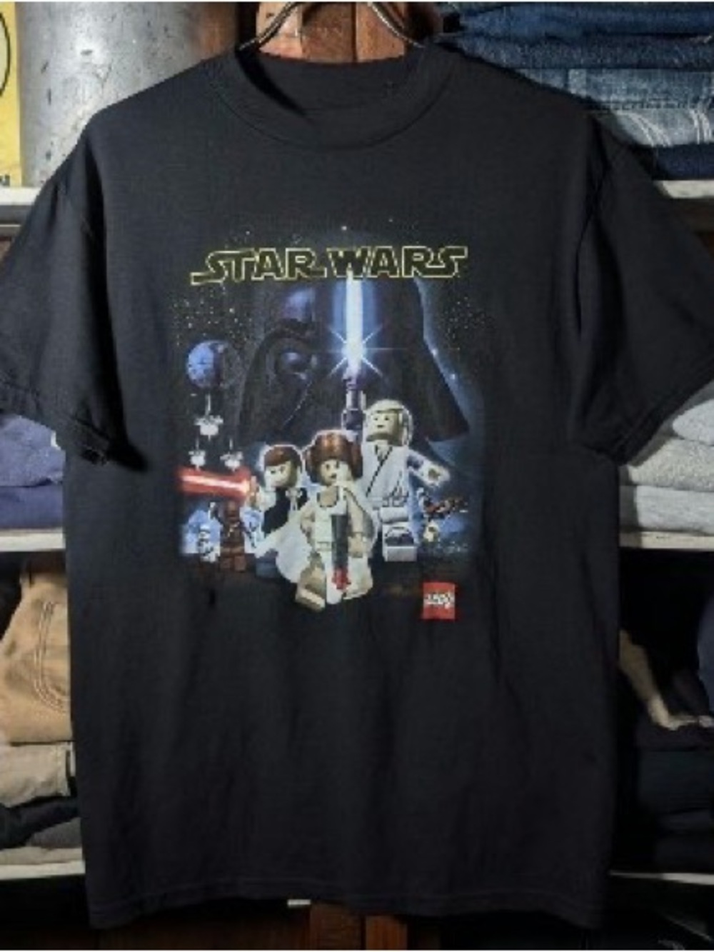 Gildan Black Star Wars LEGO Minifigure Graphic Tee